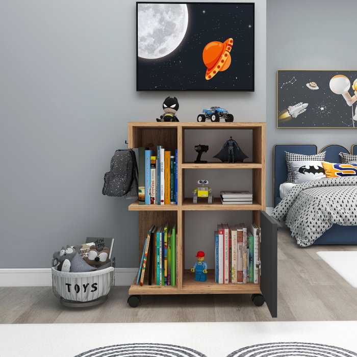 Hanah Home Rebusa Armario Multiusos Pino Atlántico y Antracita